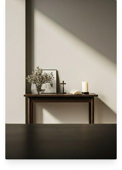 Minimal home altar arrangement